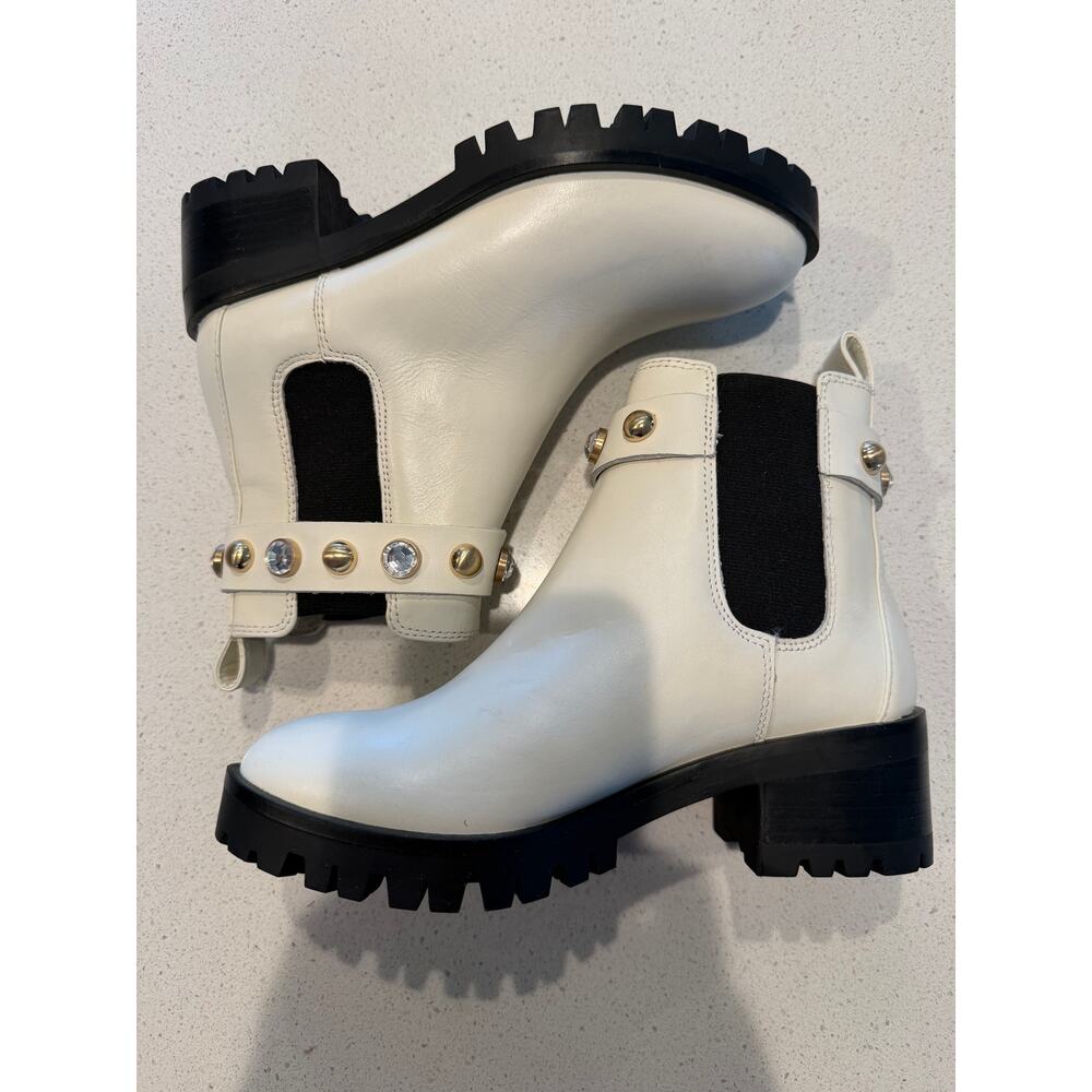 Karl Lagerfeld Porshay studded Lug Sole Leather Booties 5.5 - Picture 2 of 6